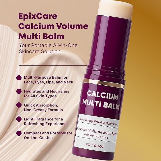 Layla Mae Calcium Volume Multi Balm Stick - Anti-Wrinkle Face Lift Firming & Tightener Skincare - Wrinkles Smooth Skin Eye Lip & Neck Care Hydrating Moisturizing Multi-Balm with Collagen