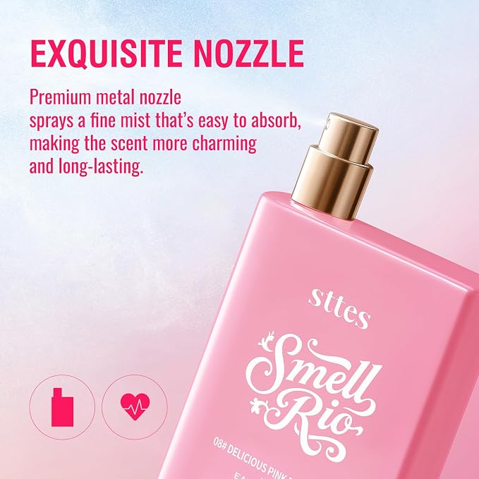 Sttes Smell Rio 08# (Delicious Pink Dragonfruit) Eau de Parfum for Women, Fruity Floral Perfume with Pink Dragonfruit, Lychee, Jasmine, Hibiscus, Vanilla & Sun Musk, 100ml/3.4 Fl Oz