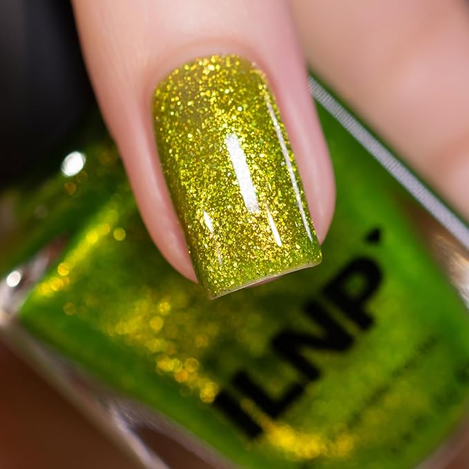 ILNP Willow - Lively Lime Green Shimmer Nail Polish, Chip Resistant Manicure, Non-Toxic, Vegan, Cruelty Free, 12ml