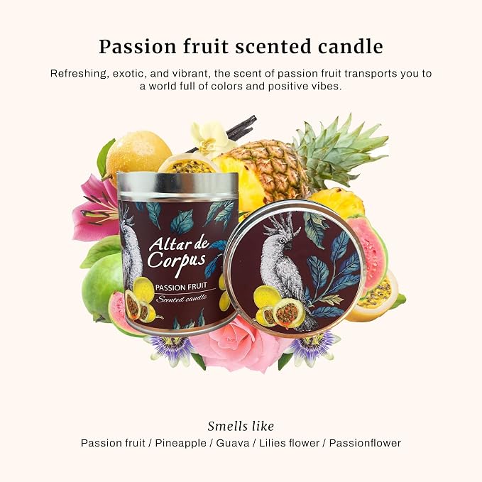 14 Oz Spring Candles for Home - Large Candle Passion Fruit - Mothers Day Gifts - Luxury Candles for Men - Premium Soy Candle Blend - Bathroom Decor