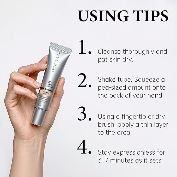 Instant Under Eye Tightener, Instant Firming Temporary Eye Tightener with Brush, Perfection Cream for Fine Lines, Wrinkles & Puffiness, Easy-Wear Formula for All Skin Types 2 Pack