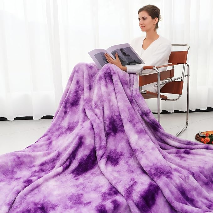 MUGD Big Blanket Fuzzy Soft Cozy Purple Throw Blanket Throw Blanket for Bed King Size