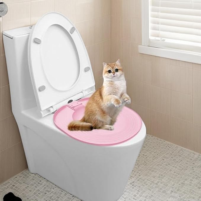 Cat Toilet Training Kit Train Litter Box Urinal Seat Potty Hygiene Care | Cat Toilet Training Seat Adjustable Reusable Training Seat Step By Step No Litter Box Feline Bathroom for Home