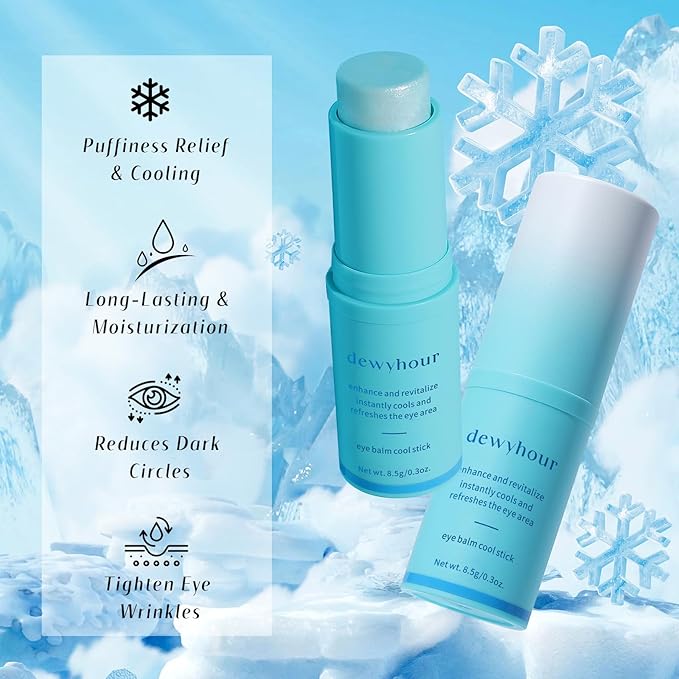 dewyhour Under Eye Balm Stick for Dark Circles and Puffiness - Cooling Moisturizing Eye Cream for Wrinkles & Under Eye Bags | Under Eye Treatment | Korean Skin Care