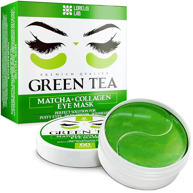 Under Eye Mask for Puffy Eyes, Dark Circles, Eye Bags, Puffiness, Wrinkles with Collagen - Hydrating - Green Tea Skincare - Anti-Aging Eye Patch Treatment Masks - 60 Under Eye Gel Pads