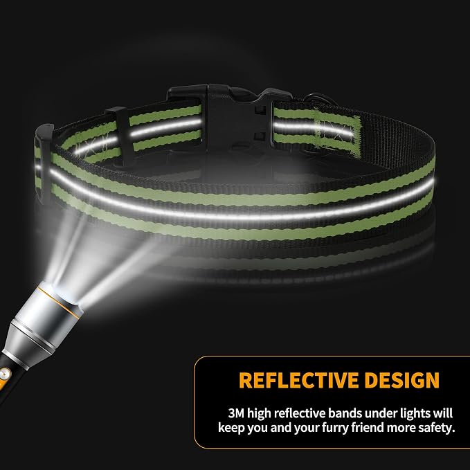 Mile High Life Reflective Dog Collar, Adjustable Lightweight Quick Release