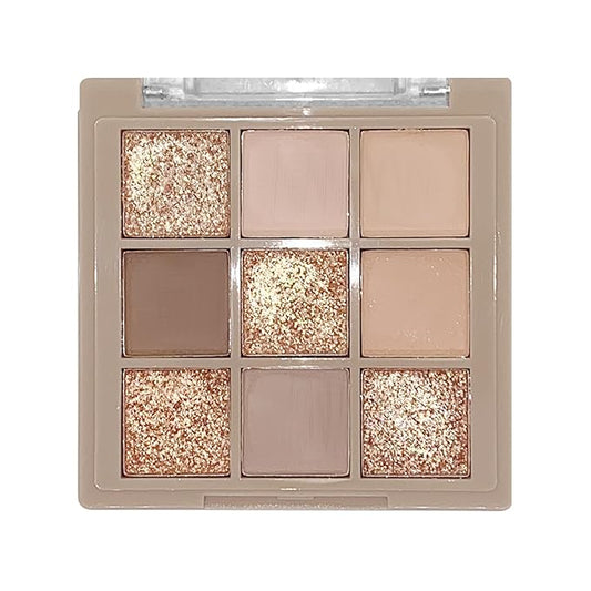 Nude Gold Eyeshadow Palette, Matte Shimmer Glitter Eye Shadow Makeup Palettes, Naked Neutral Brown Eyeshadow Makeup Pallet For Women, Highly Pigmented Long Lasting Blendable Cool Toned Eyeshadow