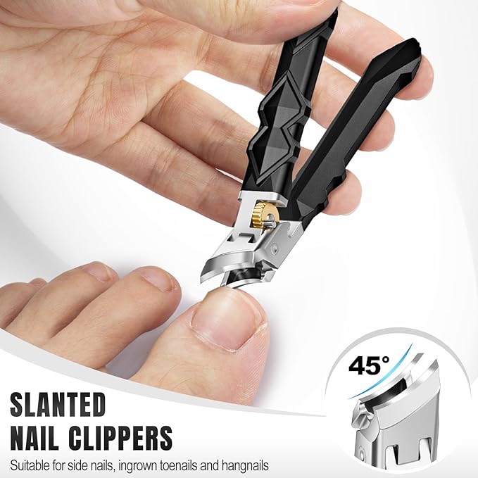 Toenail Clippers for Thick Toenails, Nail Clippers for Men with Wide Jaw Opening, Heavy Duty Ingrown Toe Nail Clippers with Long Handle for Seniors, Large Nail Cutter Set Gifts for Men Women