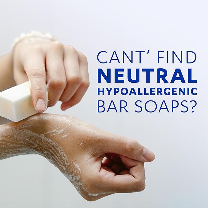Grisi Neutral Hypoallergenic Bar Soap – Fragrance-Free & Dye-Free for Face & Body – Gentle Moisturizing Wash for Sensitive Skin – pH-Balanced Natural Cleanser – 3.5 oz | 6-Pack