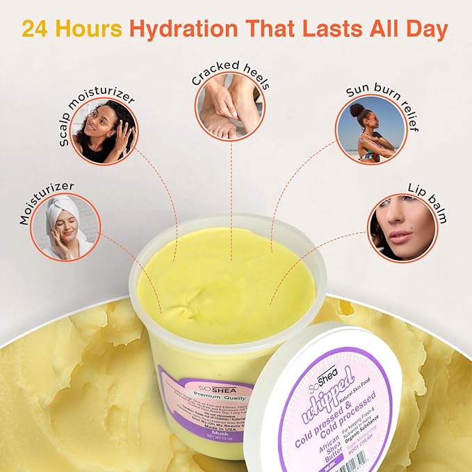 SoShea Whipped Shea Butter Musk - Nourishes, Moisturizes & Renews | 100% African Pure Shea Butter | Cold-Pressed & Cold-Processed | No Dyes & Parabens | Vegan | 11.50oz / 326g