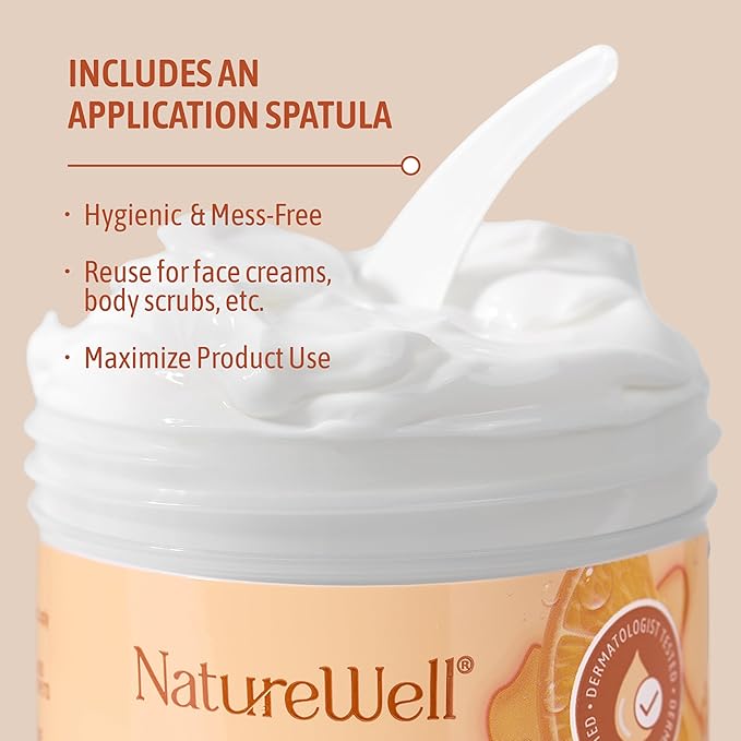 NATURE WELL Vitamin C Brightening Moisturizer Cream – Hydrating Face & Body Lotion with Coconut Oil, Helps Improve Uneven Skin Tone & Dark Spots, Anti-Aging Moisturizer for Smooth Radiant Skin, 16 Oz