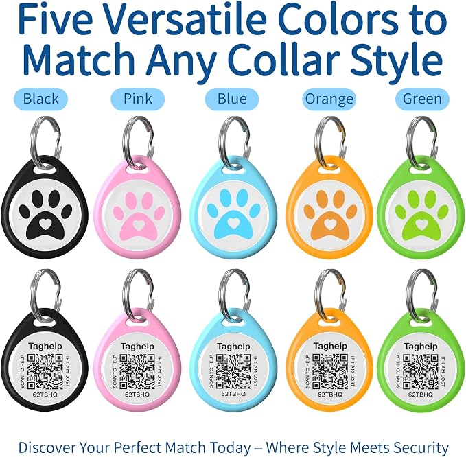 The Multi-Cat Household Kit: 5 Universal QR ID Tags. A Complete Set for All Your Cats. Scan for Instant Call & Vet Info - No Subscription Ever (5 Colours, for cat - 1")