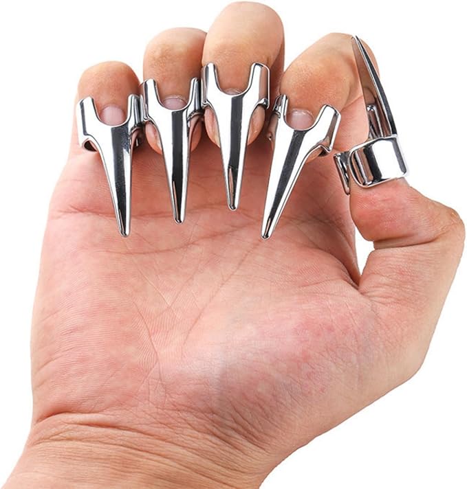 5X Back Scratcher Nail Covers Backscratcher Grating Back Tickler Tools for Women Men Backs Scratchers Tickle Touching Cosplay Stainless Steel Smooth Pets Nails Scratching Hair Parting Ring