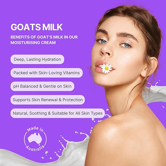 Goat Milk Moisturizing Cream with Argan Oil100ml, Suitable for dry itchy or sensitive skin, Made in Australia