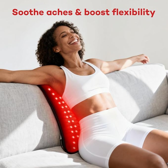 Ezona Red Light Therapy Pad for Body, 24 x 12 inch Large Infrared Light Therapy with 660/ 850nm for Back Pain Relief, High-Output 242 LEDs Light with Remote Control for Shoulder Waist Knee Muscle Pain