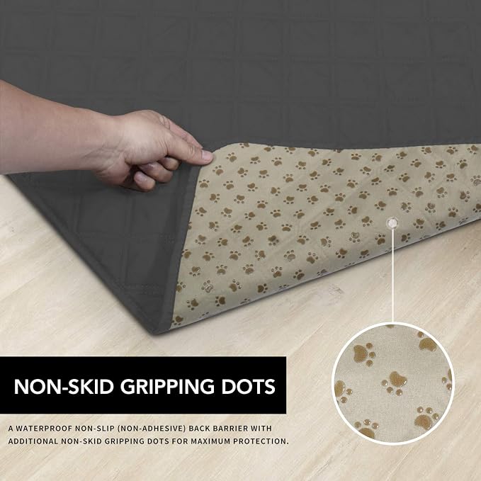 Easy-Going Waterproof Dog Bed Cover, Non-Slip Pet Blanket, 96x82in | Dark Gray, Leakproof Couch Cover, Machine Washable Furniture Mattress Protector, Soft Sofa Mat For Dogs, Pet Friendly