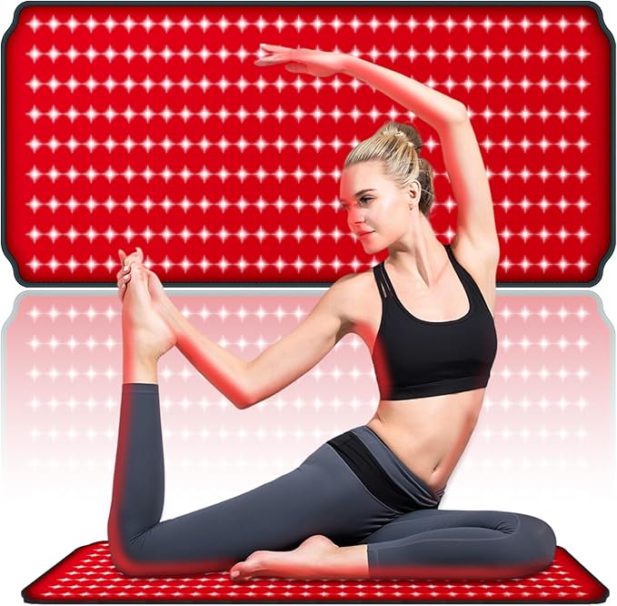 Red Light Therapy for Body, Red Light Therapy Mat with 660nm & 850nm Dual Wavelength, 270 LEDs redlight with Adjustable Timer & Intensity, Gifts for Women Men