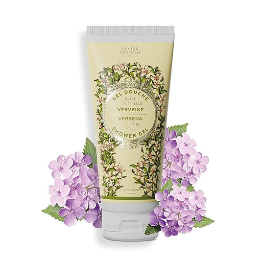 Panier des Sens - Verbena Moisturizing Body Wash for Women & Men - Gentle Shower Gel with 96% Natural Ingredients for Normal & Sensitive Skin - Body Care Made in France, SLS Free, Vegan - 6.8 Fl Oz