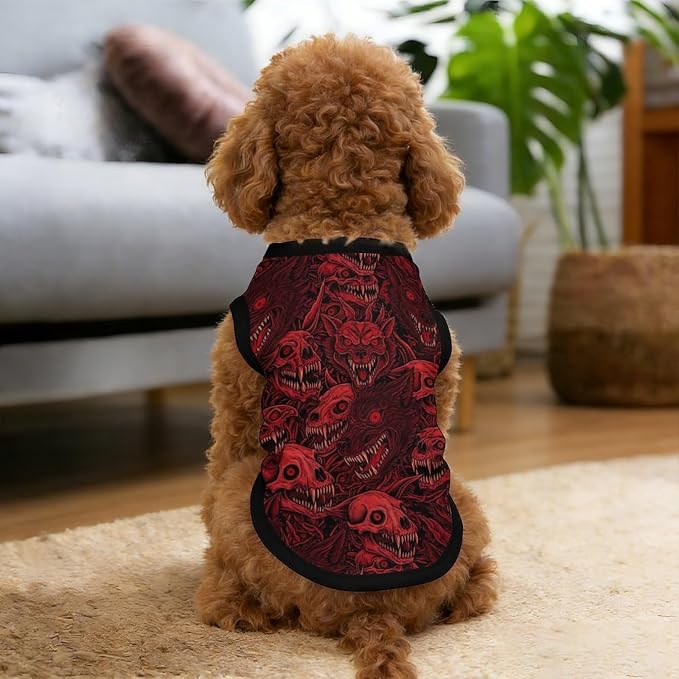 Halloween Pet Vest Bloody Skull Pet Shirts Small | horror wolf Dog Shirt Vest cute pet Sleeveless Vests Ice Silk Dog T-Shirts holiday Dog Clothes Halloween Canine Wear