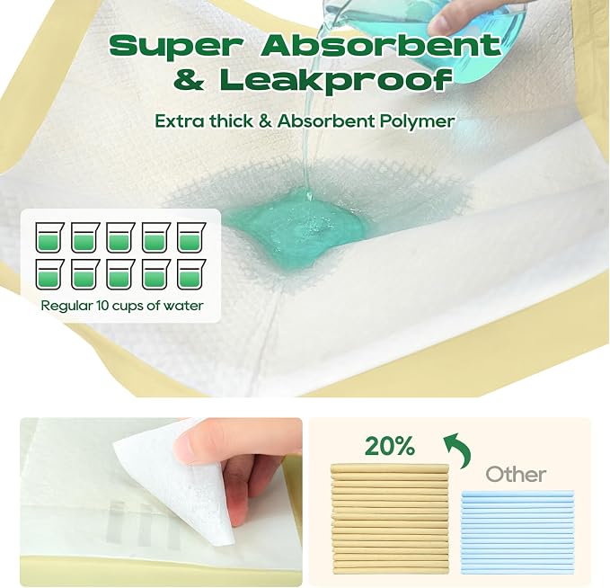 Bamboo Puppy Pads Extra Large 31"x47" 40 Count with Tabs