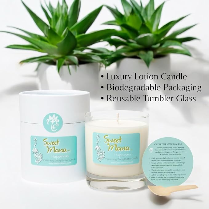 | Lotion Candle | Luxury Soy Candle | Aromatherapy Massage Candle | Massage Oil Candles | Inspire | Sea Salt + Orchid | Spa Scent | Hand Poured in USA | 9 oz.