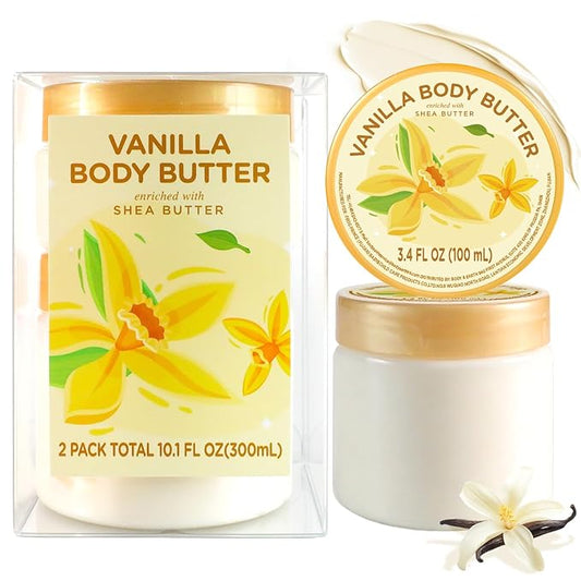 Vanilla Body Butter, Vanilla Scented Body Care, Natural Shea Body Butter for Skin, Body Care for Deep Moisturizing and Hydrating