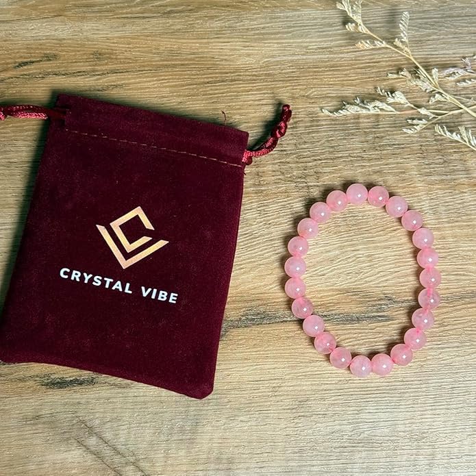 Crystal Vibe 8mm Beaded Bracelets For Women Men - Healing Crystal Bracelet - Adjustable Size