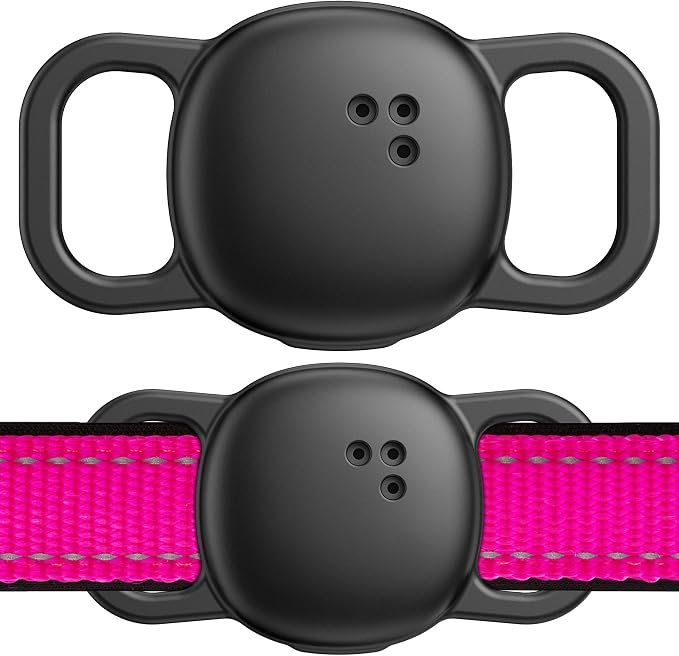 DDJ 2-Pack Cat Collar Case for Life360 Tile Sticker (Smallest Tracker)–NOT for Tile Mate/Pro–Silicone Protective Holder for Dog/Pet Collar, Ultra Durable, Easy Installation, Lightweight, Black