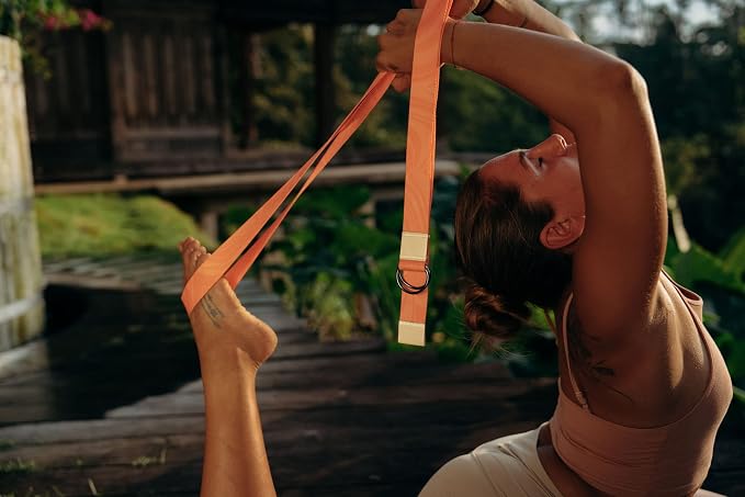 yogadesignlab | The Yoga Strap | Luxurious, Extra Long, Super Soft, Eco Printed | Studio Quality, Adjustable | Safely Stretch Further and Hold Longer | 8 ft Long