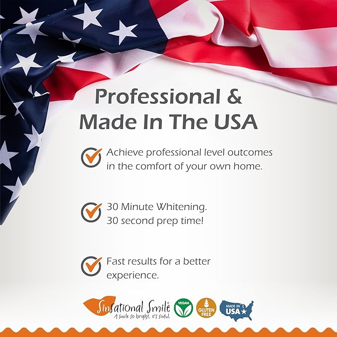 Sinsational Smile Pre-Filled Teeth Whitening Trays, 14 Trays (7 Treatments) - Safe, Fast, Simple, Effective, Removes Stains, No Sensitivity, Enamel Safe, for Sensitive Teeth & Gums