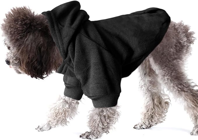 Soft Dog Hoodies for Small Dogs, Warm Fleece Puppy Clothes with Pocket | Jecikelon cold weather coat, cute puppy costume, breathable sweatshirt for dogs girl & boy, machine washable, easy on & off