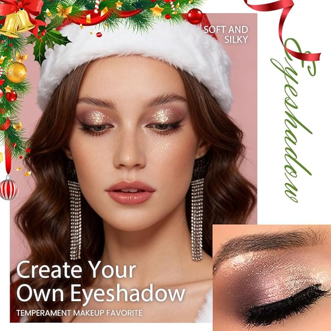 4 Colors Eyeshadow Makeup Palette – Christmas Gifts for Older Women, Plum Brown Champagne Gold Rose Nude Pink Quads, Neutral Matte & Shimmer Cream Powder Eye Shadow, Highly Pigmented Waterproof