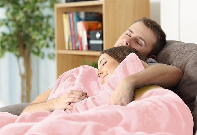 Utopia Bedding Ultra Soft Fleece Bed Blanket Queen Size Pink (90x90 Inches) | Microfiber Plush Warm Lightweight Breathable Cozy Blanket Anti-Static, All Season Use, Gift for Women and Men