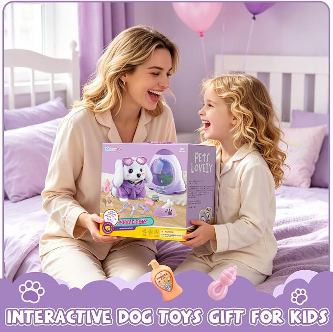 Dog Toys for Kids Girls Age 3-6, Walking&Barking Puppy Toys with Backpack