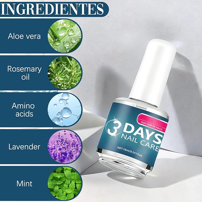 2pcs 3 Days Nail Care Strengthening and Hydration, for Dry, Weak & Fragile Nails, 16ml/0.56oz
