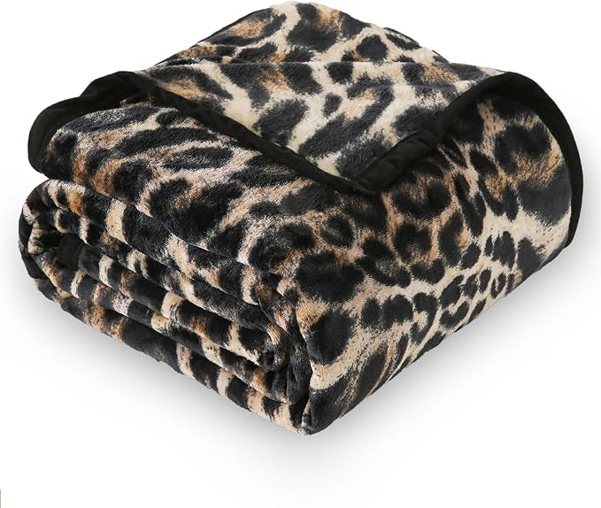 PU MEI Fuzzy Flannel Fleece Throw Blanket for Sofa, Couch, Bed, Leopard Print Blanket Animal - Lightweight Double Sided Cozy Super Soft Cheetah Blankets, 80" x 90" inches