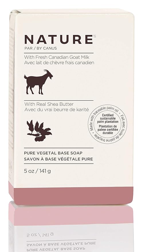 Nature by Canus Bar Soap, Shea Buttr, 5 Oz, With Fresh Canadian Goat Milk, Vitamin A, B3, Potassium, Zinc, and Selenium (89824)