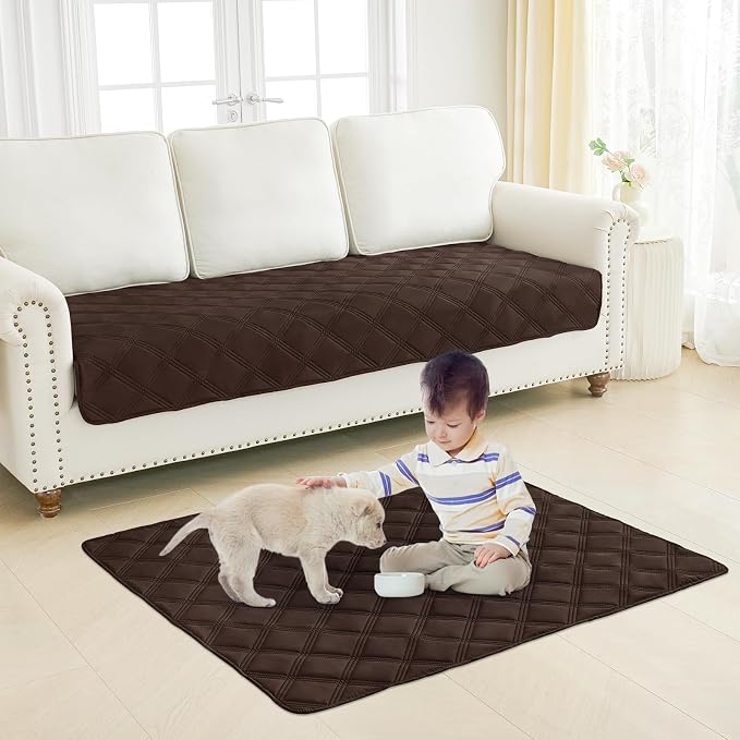 Smiry Waterproof Dog Bed Cover, Reversible Pet Blanket for Sofa Couch | Soft Washable Dog Blanket, Leakproof Couch Cover for Dogs Cats & Furniture Protection, 40x80, Chocolate/Chocolate