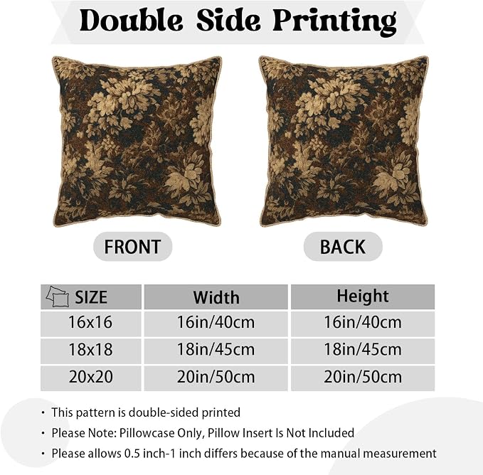Neutral Flowers Dark Brown Soft Velvet Throw Pillow Covers Set of 2 Boho Vintage Abstract Floral Decorative Pillow Covers 20x20 Inch Retro Bohemian Pillow Case For Sofa Couch Farmhouse Home Decor
