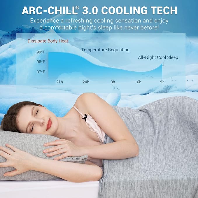 Elegear Double-Sided Cooling Blanket for Hot Sleepers, Queen, Arc-Chill 3.0 | Q-Max>0.5 Cooling Fabric, Absorbs Heat to Keep Body Cool, Breathable Summer Blankets for Night Sweats & Menopause, 79"x86"