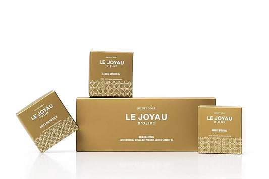 LJO No Synthetics All-Natural Soap | Scented with Essential Oils | No Artificial Fragrances | Minimal Ingredients | Luxury Soap for Men & Women | 100% Biodegradable | Gift Pack of 3