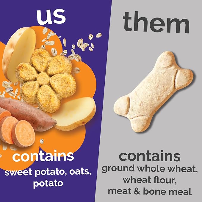 Fruitables Baked Dog Treats, Sweet Potato Snacks for Dogs, Low Calorie & Delicious, No Wheat, Corn or Soy, Healthy Puppy Training Treats, Made in the USA, Sweet Potato and Cranberry Flavor, 7oz | Healthy Dog Treats, Training Treats, Crunchy Dog Biscuit...