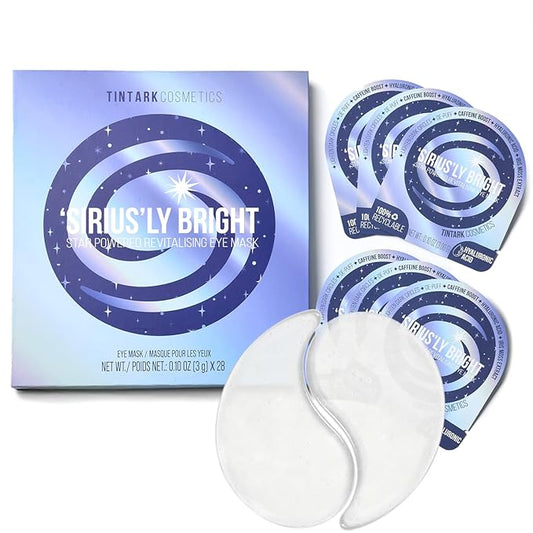 SIRIUS'LY BRIGHT Under Eye Patches 28 Pairs, Reduce Dark Circles Puffiness Bags, Rejuvenate Eye Mask, Eye Gel Pads with Caffeine Boost, Hyaluronic acid, Iris Moss Extract, Gifts for Women and Men