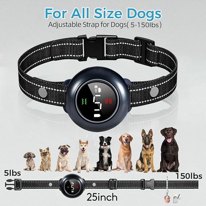 SmartPet Dog Training Collar with Remote - 4500FT Range, 3 Modes Beep Vibration Shock, IPX7 Waterproof Rechargeable Anti Bark Collar for Small Medium Large Dogs (10-120 lbs)