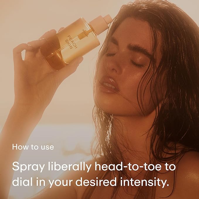 PHLUR Peach Skin Body Mist, 8 Fl Oz - Hair and Body Perfume for Women with Peach Bellini, Bergamot, Vanilla Orchid, Milky Sandalwood & Sheer Amber Fragrance Body Spray