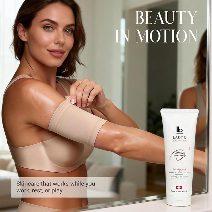 Lady B FIR Infrared Arm Band & Body Cream Set for Women – EMANA® Smartwear Tech for Toning Flabby Arms – Advanced Compression Sleeves with Skin Rejuvenating Cream for Cellulite Reduction & Elasticity