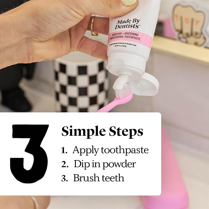 Made by Dentists Professional Teeth Whitening Powder - Remineralizing Hydroxyapatite Tooth Powder Formula with Pap, and Diamond Pwdr - Non-Abrasive Stain Remover for Instant Results