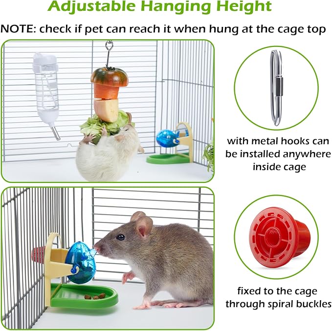 2Pcs Rat Enrichment Toys Set - Fruit/Veg Holder & Treat Dispenser