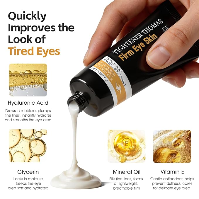 Eyes Cream,Under Eye Cream with Hyaluronic Acid,Instant Firming Eye Creams Helps Reduces Bags & Puffiness,Smooths Fine Lines,Hydrating Moisturizing Eyes Creams for Daily Skincare Routine 1.01 Fl Oz