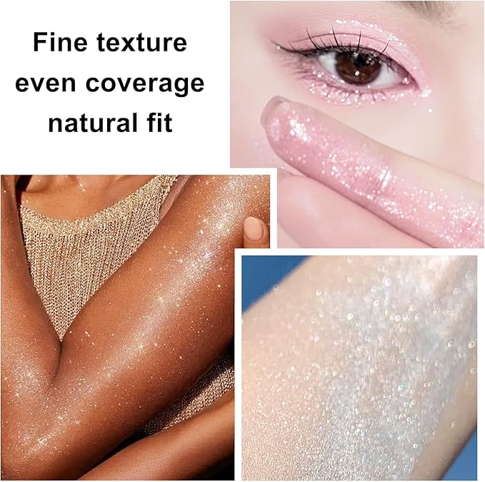Hair and Body Glitter Spray, 1PC Silver Glitter Hairspray Dry Powder Makeup for Clothes, Festival Rave Prom Loose Sparkle Powder,Holographic Ultra Fine Resin Glitters for Crafts (1PC Champagne)